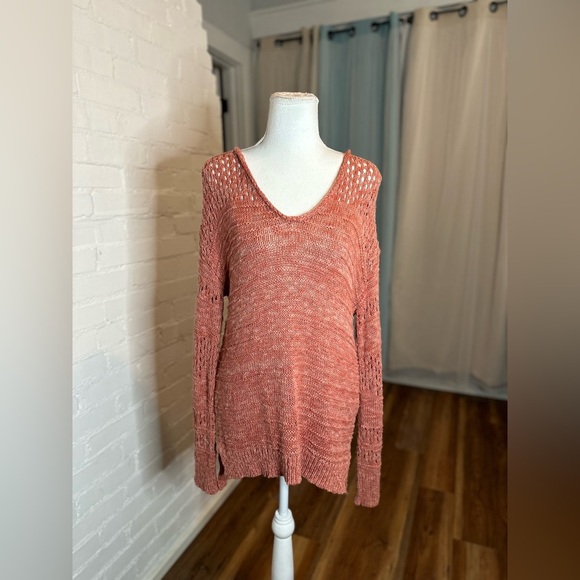 Lucky Brand Crochet Lightweight Long Sleeve Sweater - Picture 3 of 8